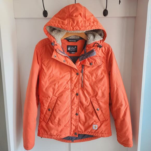 Carhartt Women’s Utility Midweight Insulated Jacket Orange Earthen Clay OJ3909-W - Picture 3 of 12